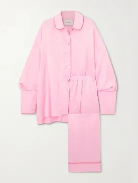 Pink silk pyjama set