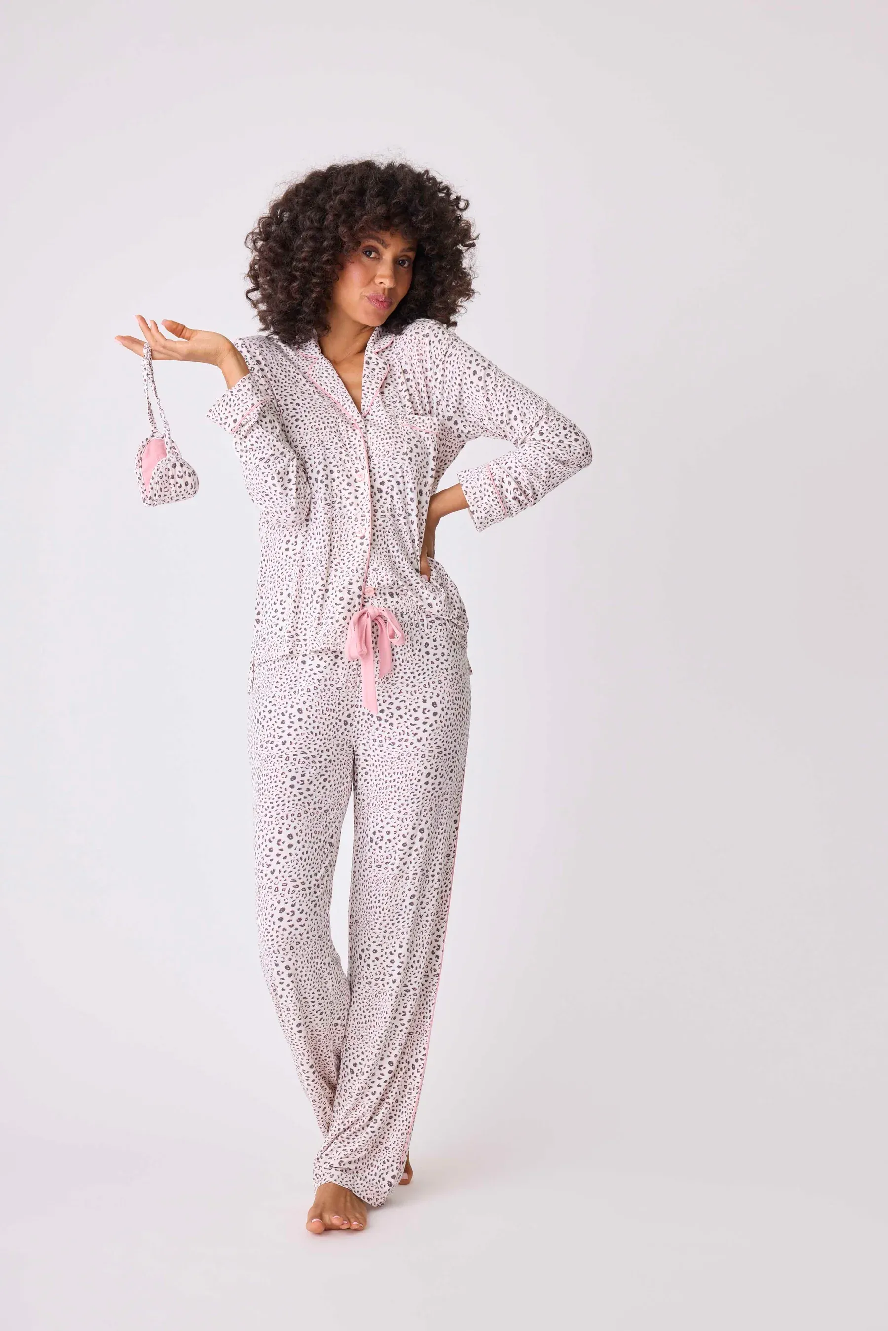 PJ Salvage Modal Dreams 3 Piece Pajama Set - Stone