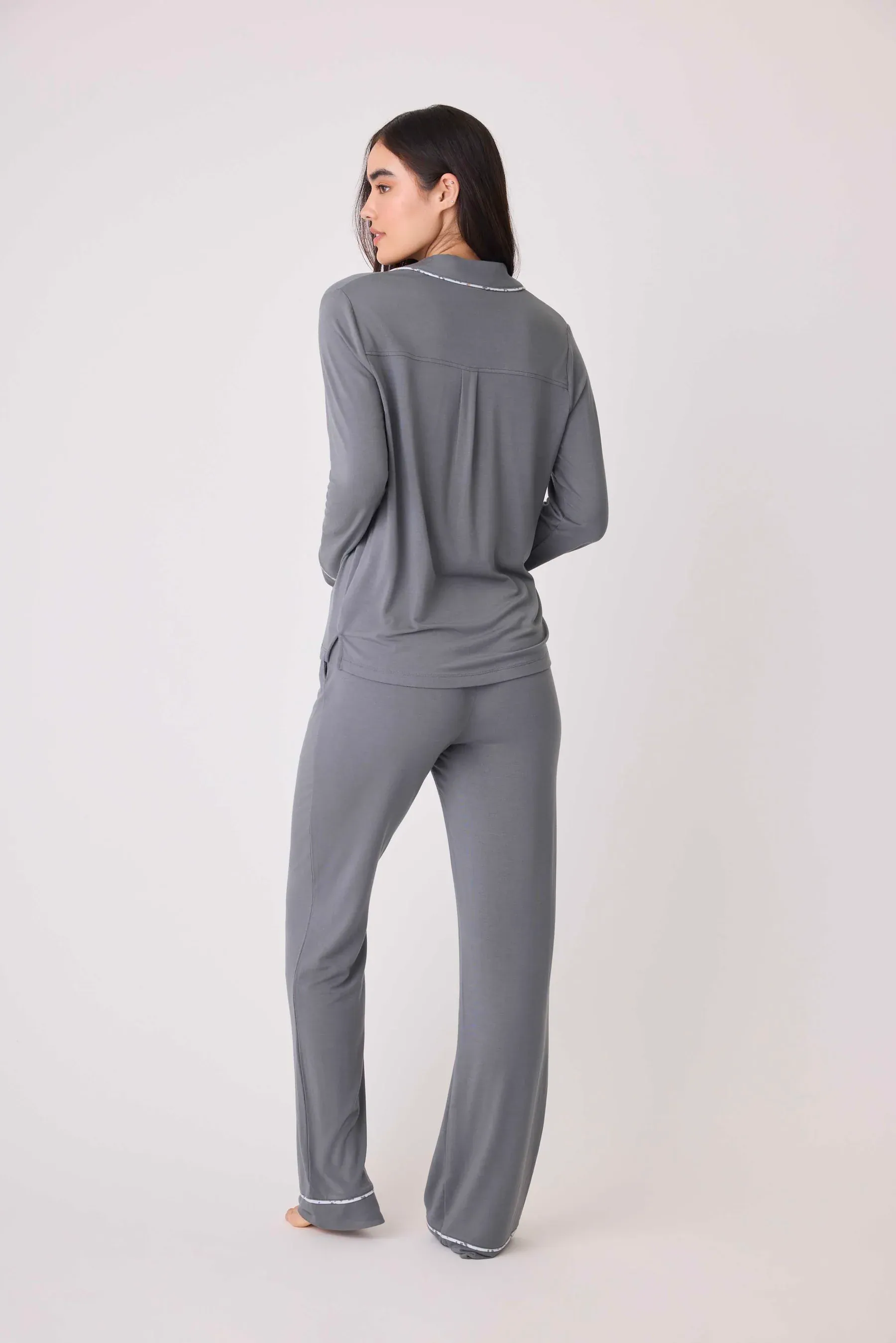 PJ Salvage Wild Dreams Modal 3 Piece Pajama Set - Charcoal