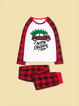 Plaid Car and Tree 2 piece Pajamas