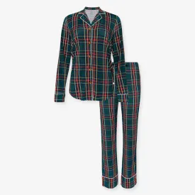 Posh Peanut Tartan Plaid Women's L/S & Relaxed Pant Pajama Set