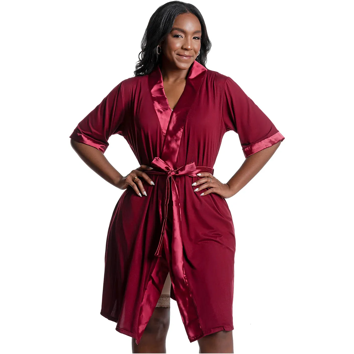 Post Surgery Recovery Night Gown Robe with Drain Pockets | ¾ Sleeves