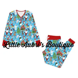 PREORDER Adult Red Nosed Reindeer Pajama Jogger Set CLOSES 7/12