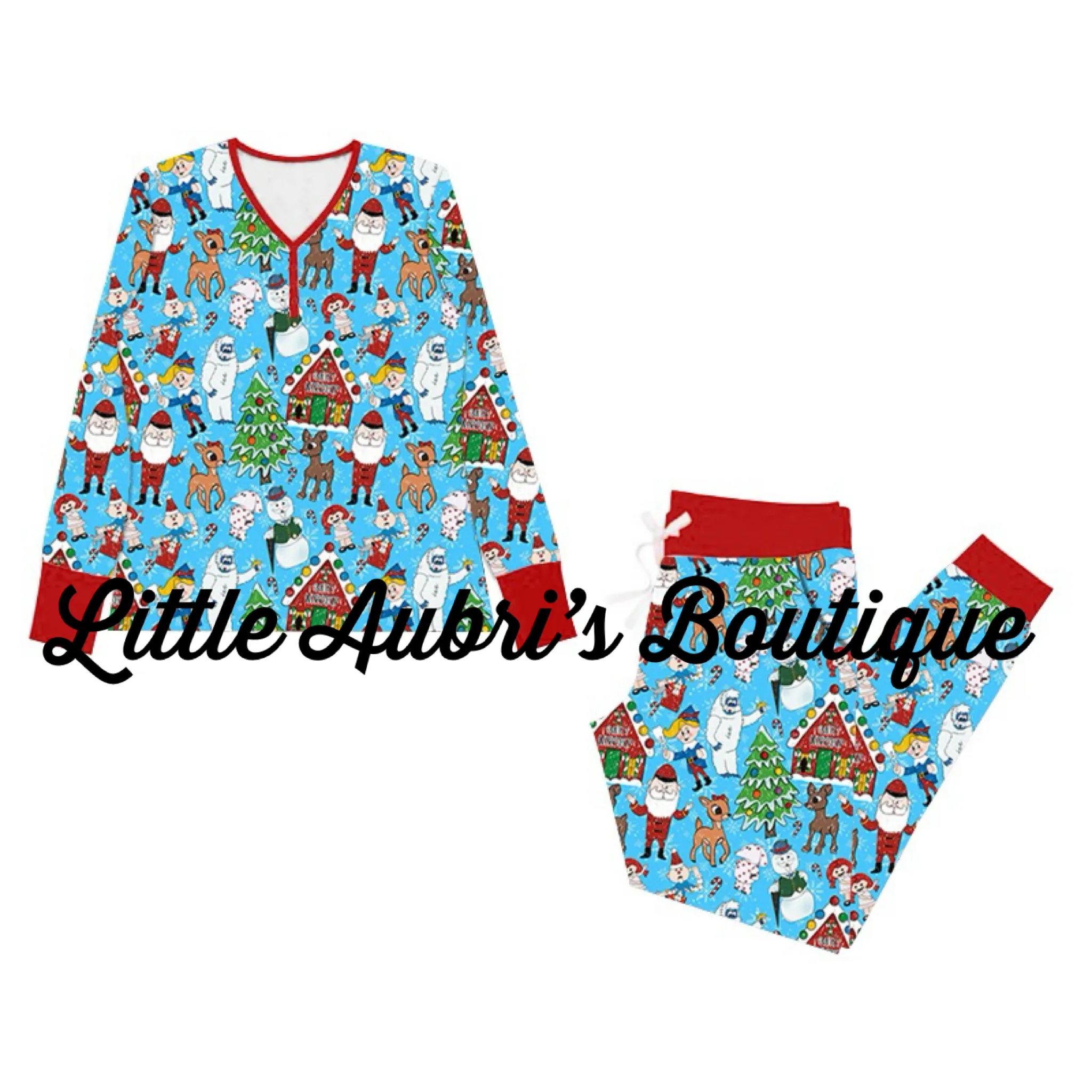 PREORDER Adult Red Nosed Reindeer Pajama Jogger Set CLOSES 7/12