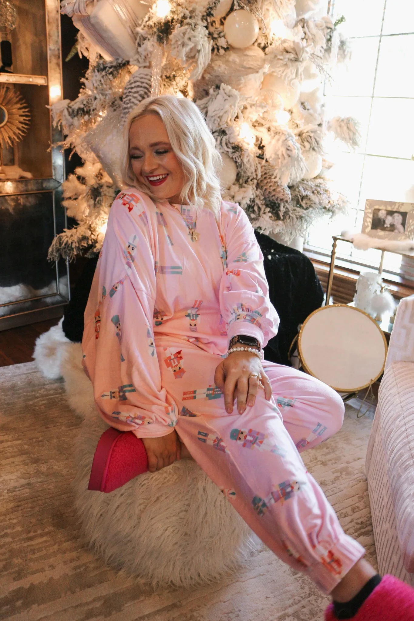 Pretty In Pink Nutcracker Fleece Pajama Top