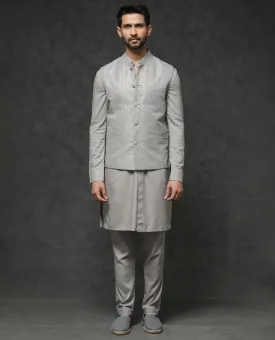 Rare Rabbit Men's Medo-Kpb Grey  Kurta-Suit