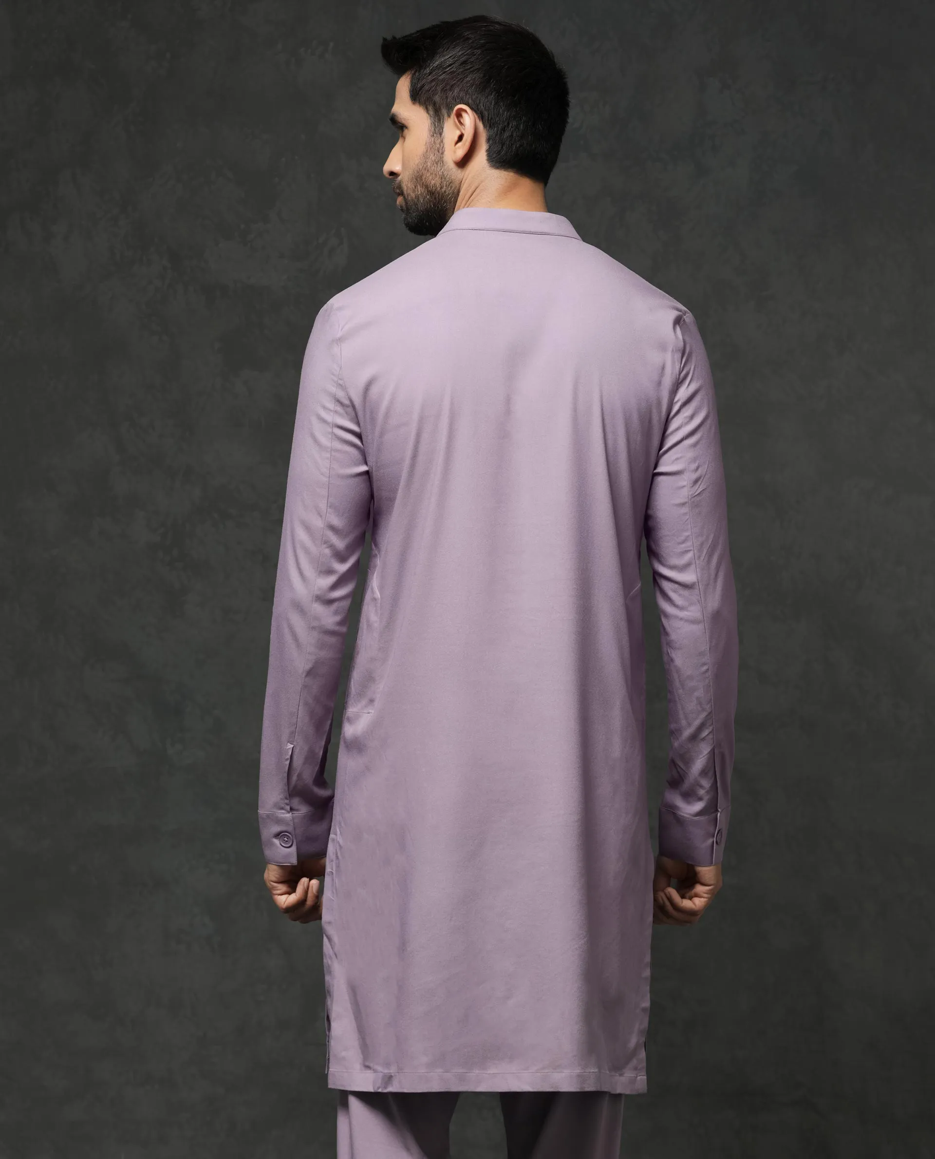 Rare Rabbit Men's Medo-Kpb Pastel Purple Kurta-Suit