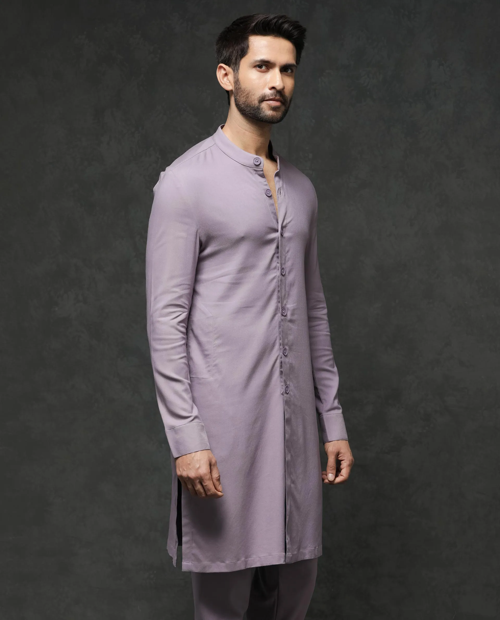 Rare Rabbit Men's Medo-Kpb Pastel Purple Kurta-Suit