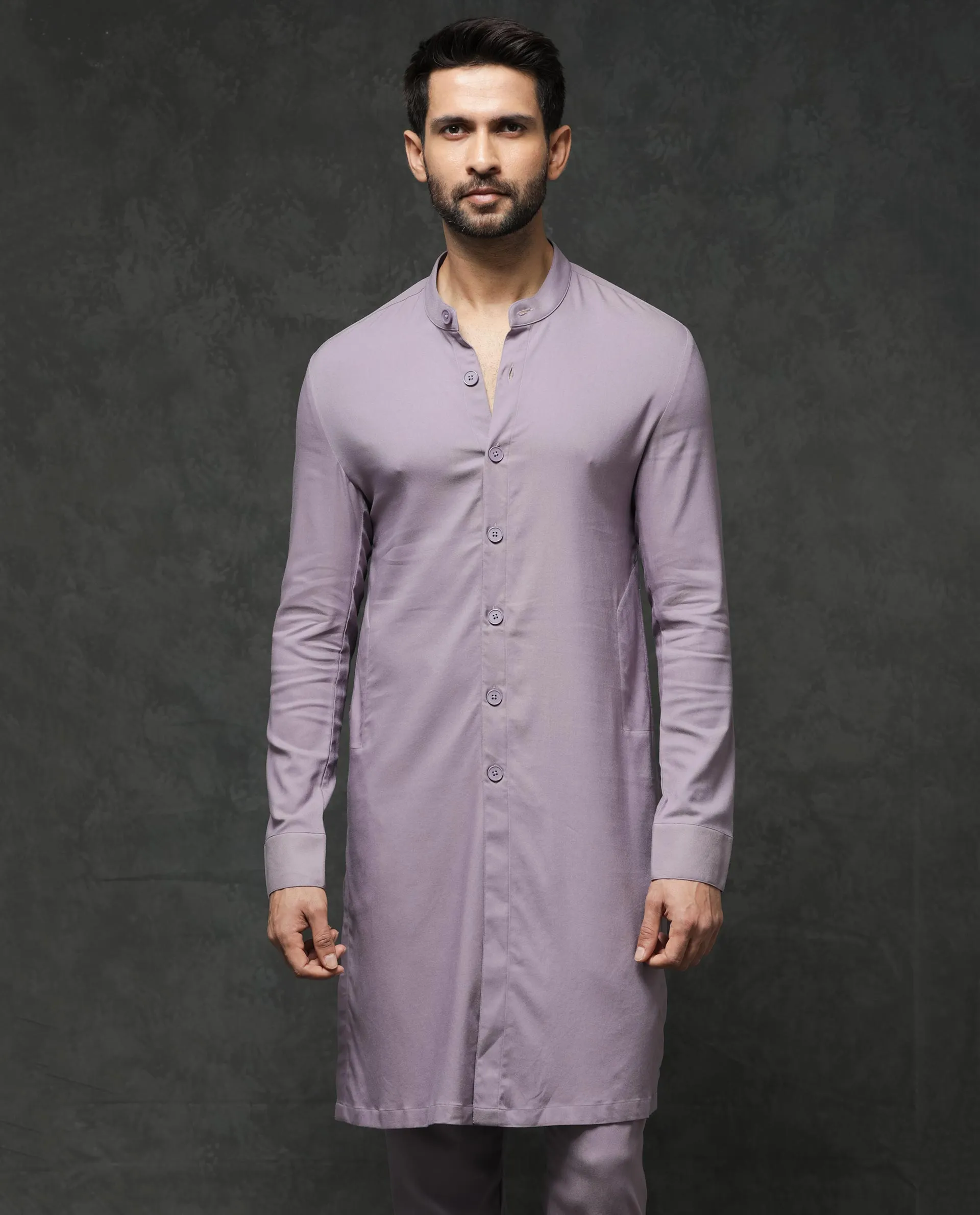 Rare Rabbit Men's Medo-Kpb Pastel Purple Kurta-Suit