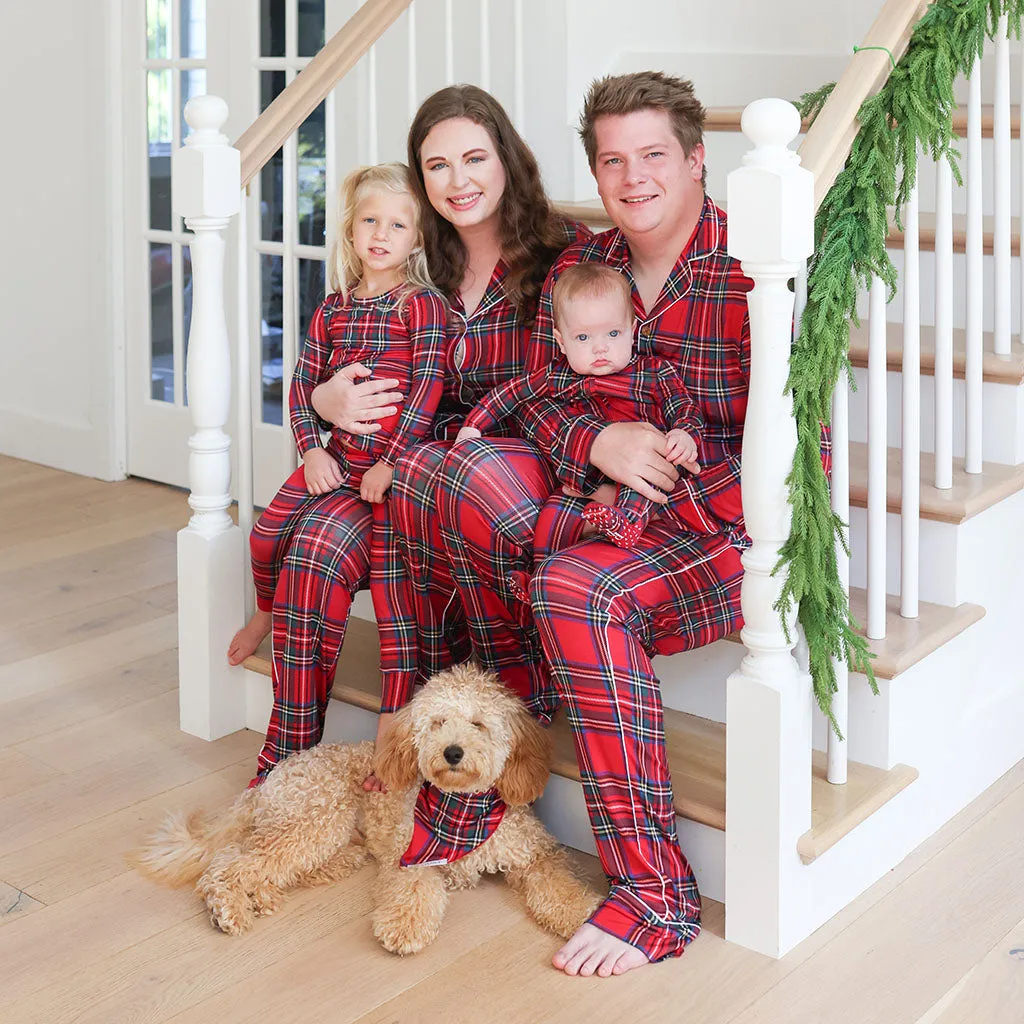 Red Tartan Plaid Men's Relaxed Pant Luxe Loungewear