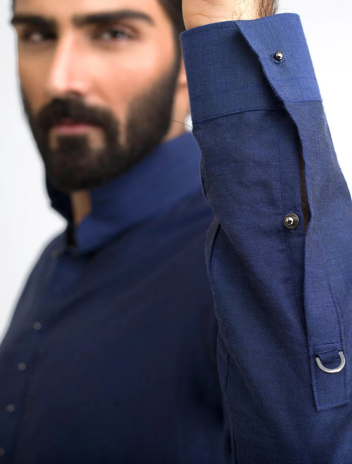 ROYAL BLUE LINEN KURTA PAJAMA