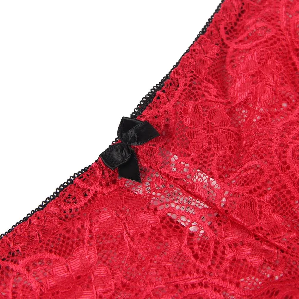 Ruby Goddess Lace Trim Set