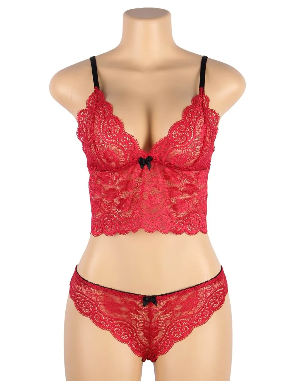 Ruby Goddess Lace Trim Set