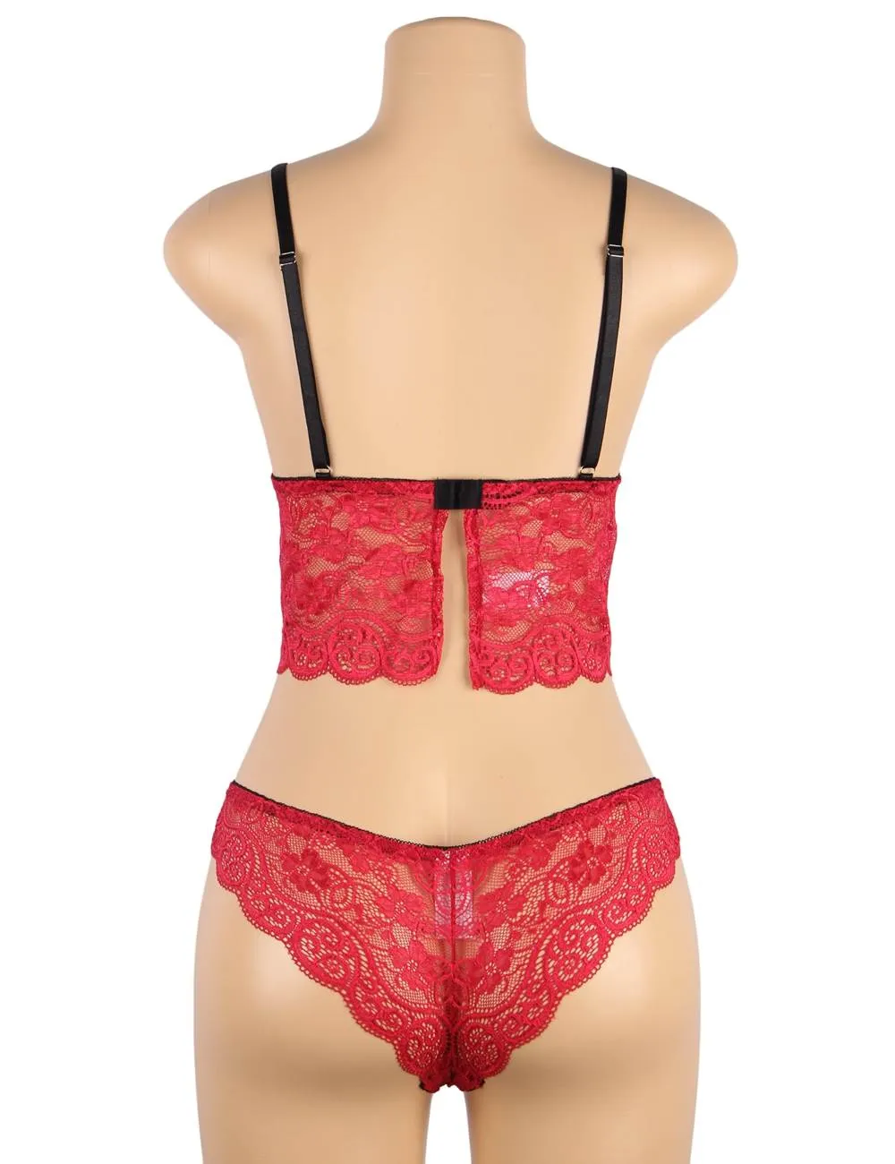 Ruby Goddess Lace Trim Set