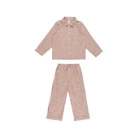 Rylee   Cru Long Sleeve Pajamas- Brick Gingham