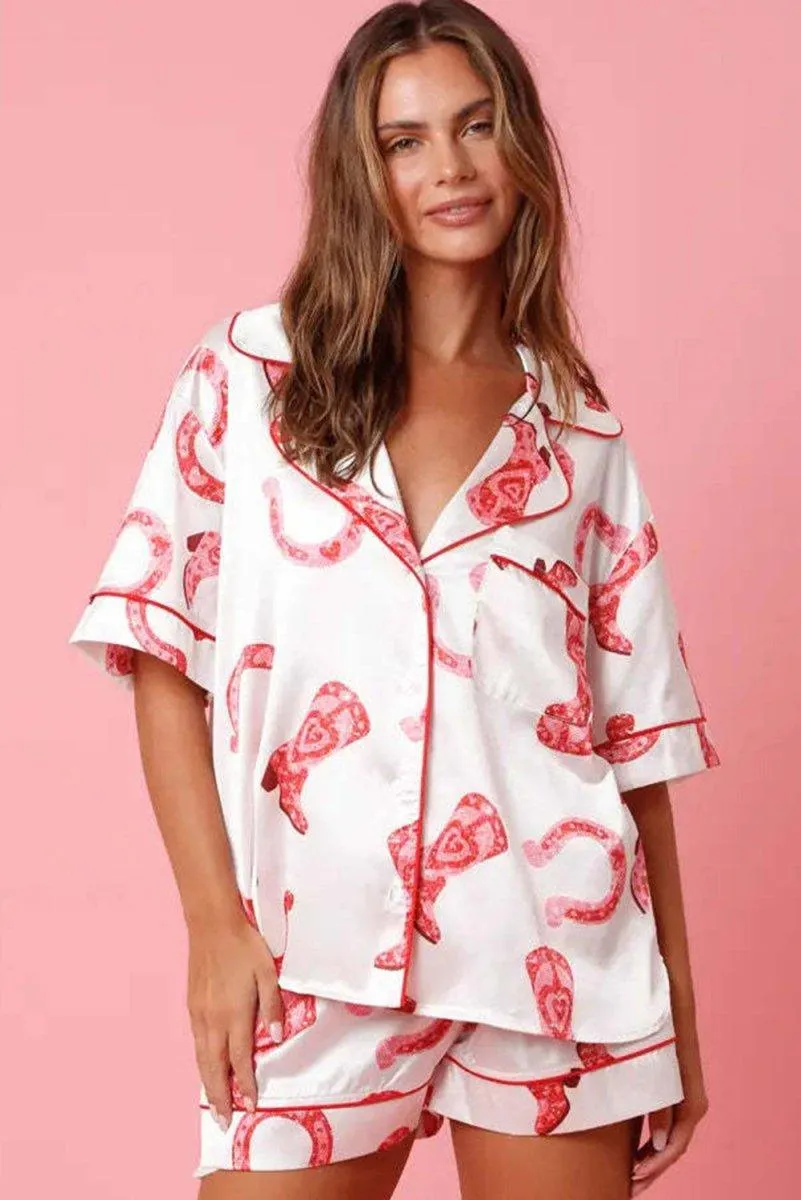 Satin Valentine Pajama Sets