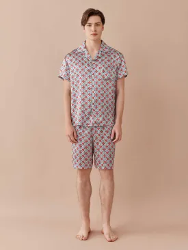 SILKINC Men's Dome Pattern Short Pajama Set