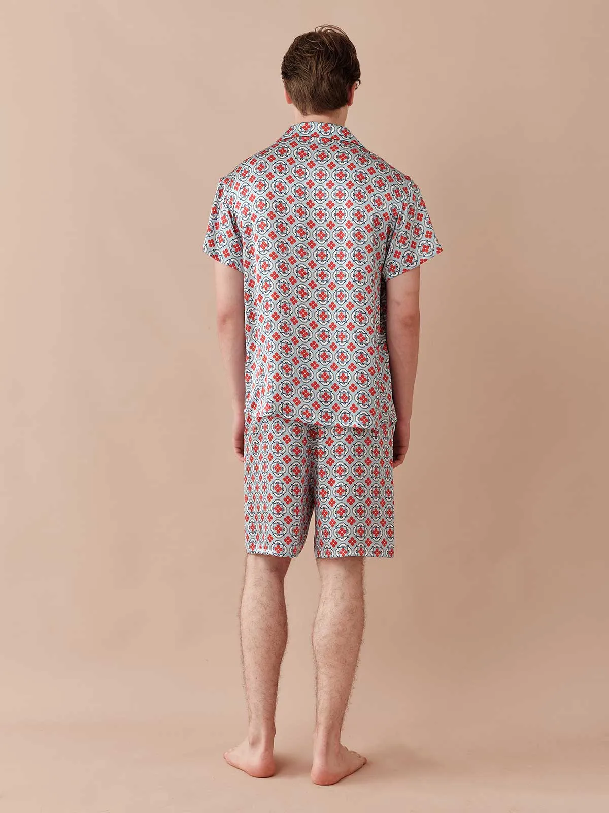 SILKINC Men's Dome Pattern Short Pajama Set