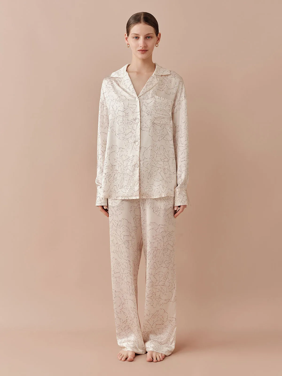 SILKINC Sparkling Peony Long Pajama Set