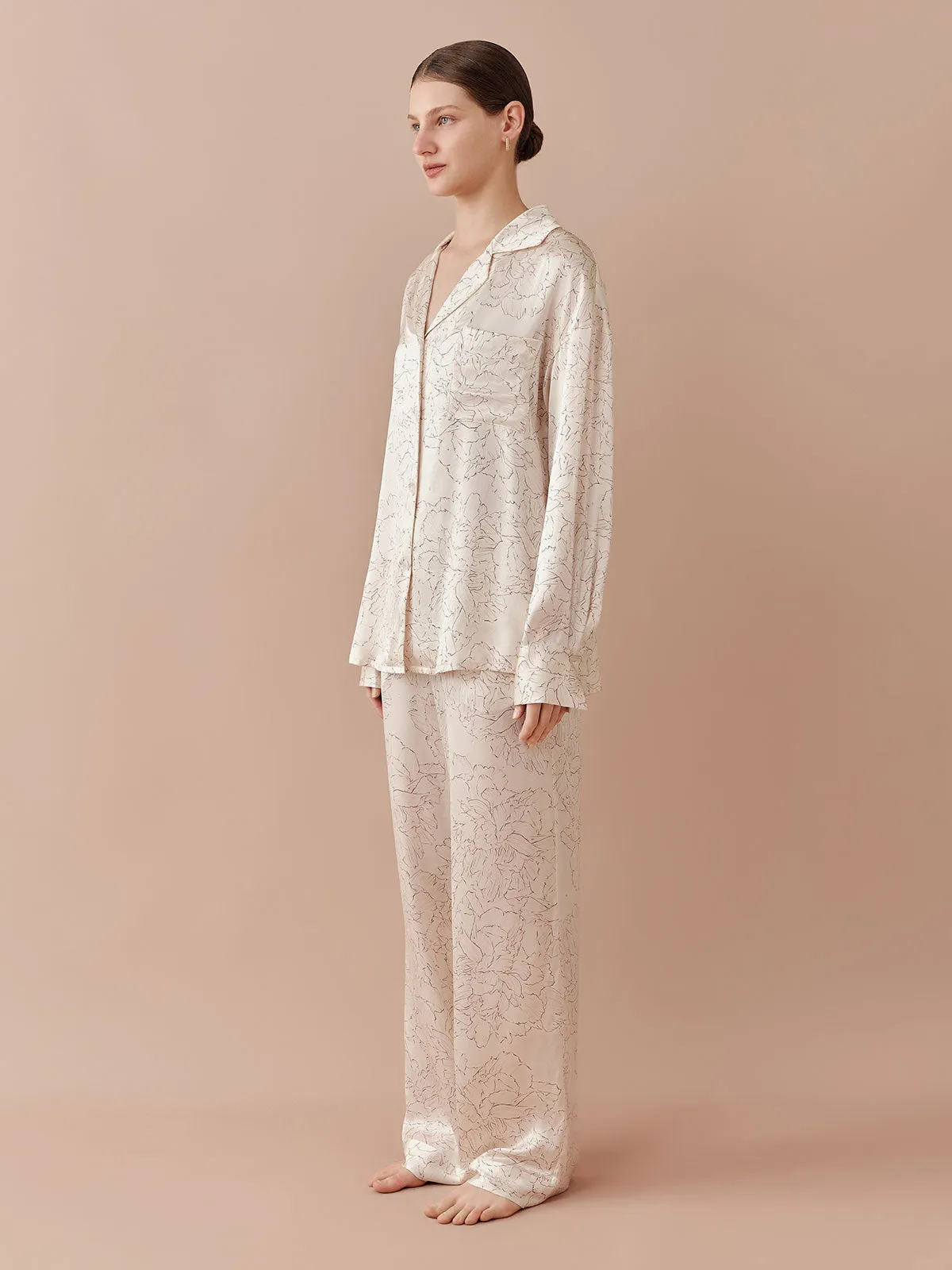 SILKINC Sparkling Peony Long Pajama Set