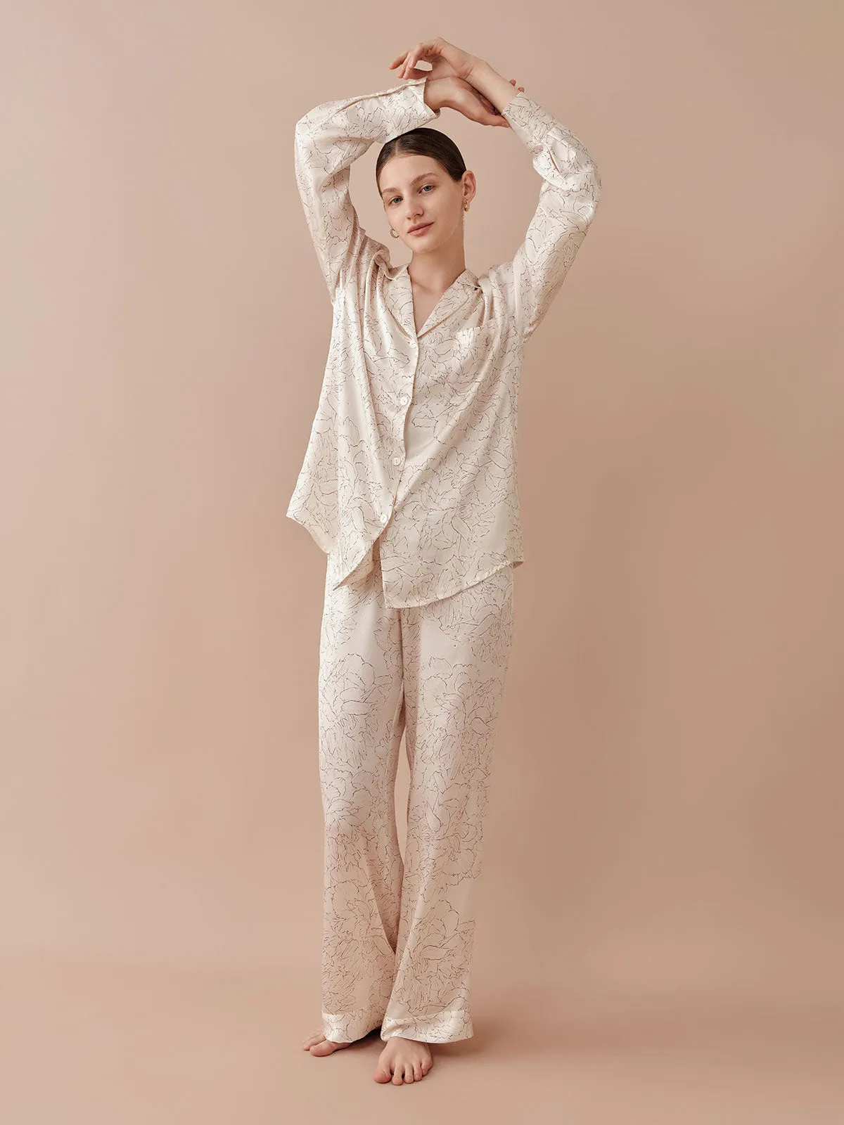 SILKINC Sparkling Peony Long Pajama Set