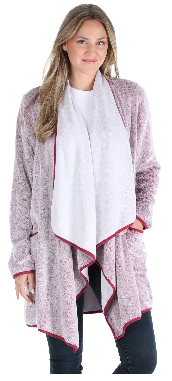 Sleepyheads Pajama Women's Fleece Long Sleeve Wrap Robe Cardigan with Pockets