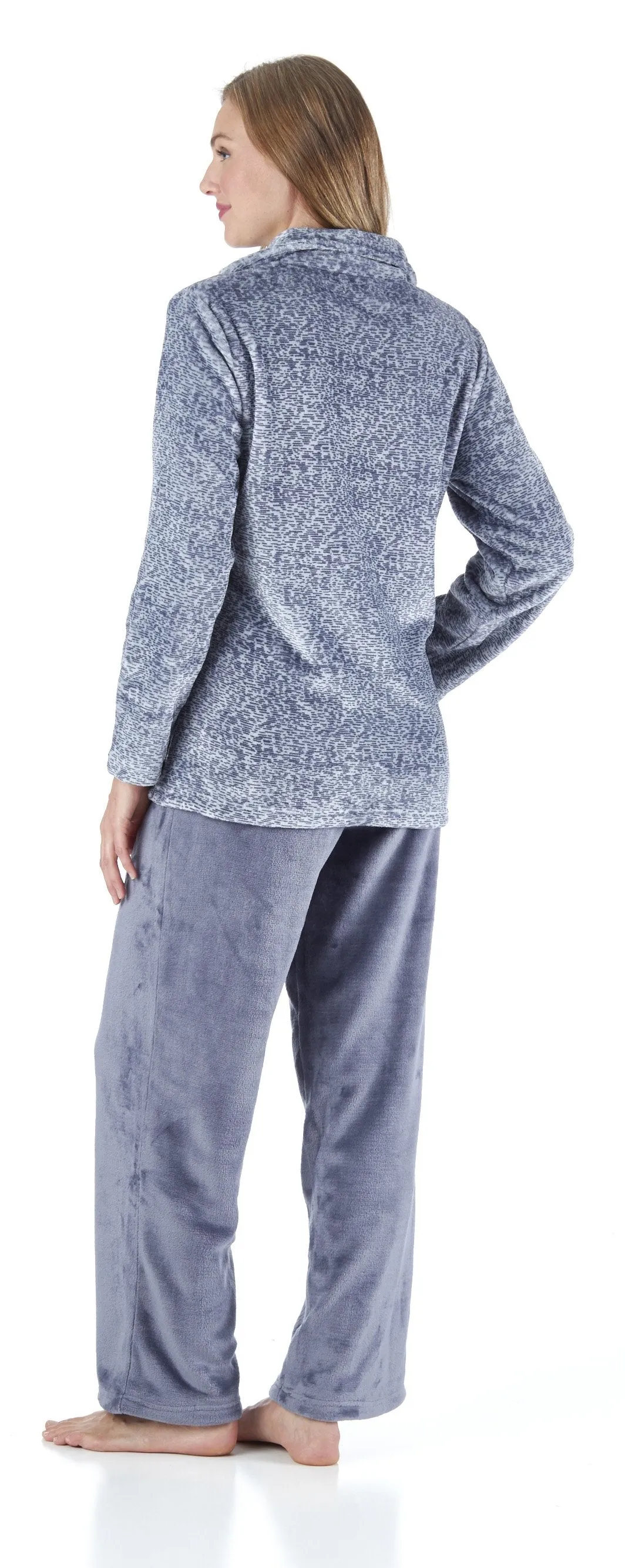 Sleepyheads Women's Sleepwear 1/4 Zip Fleece 2-Piece Loungewear Pullover Pajama Set with Pockets