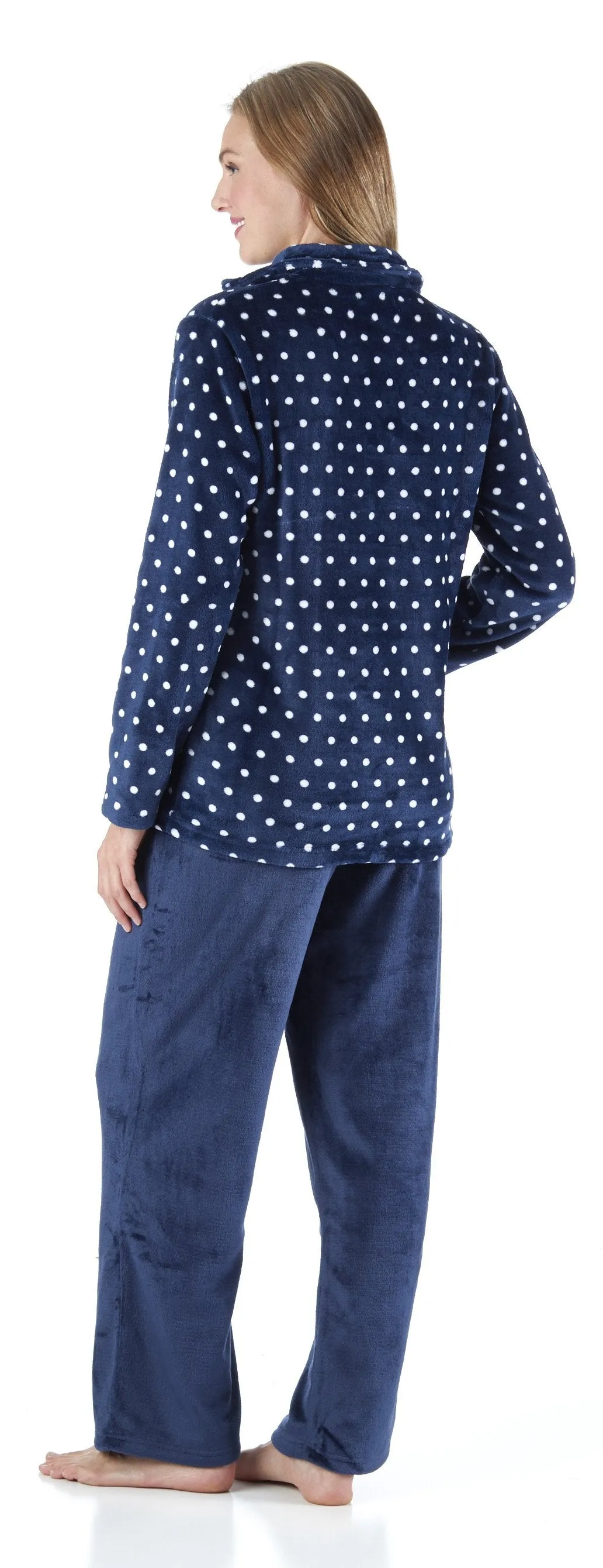 Sleepyheads Women's Sleepwear 1/4 Zip Fleece 2-Piece Loungewear Pullover Pajama Set with Pockets