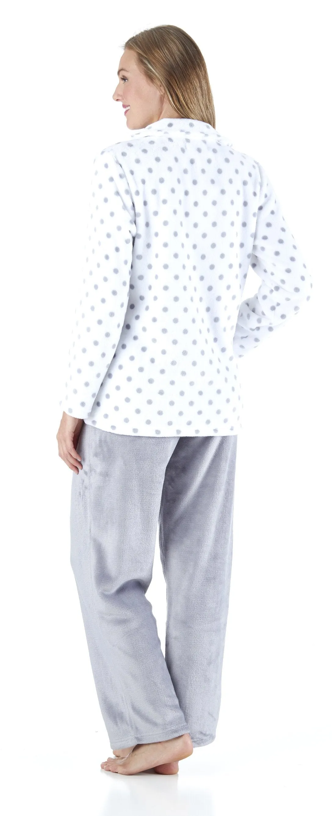 Sleepyheads Women's Sleepwear 1/4 Zip Fleece 2-Piece Loungewear Pullover Pajama Set with Pockets