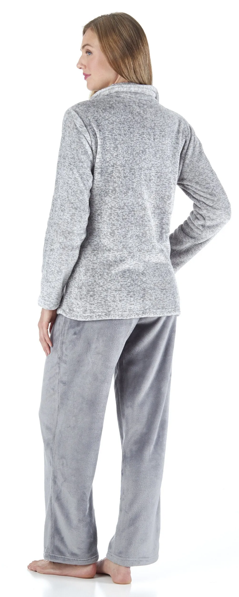 Sleepyheads Women's Sleepwear 1/4 Zip Fleece 2-Piece Loungewear Pullover Pajama Set with Pockets