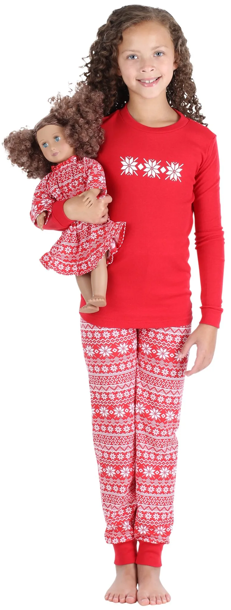 SleepytimePjs Red Holiday Family Matching Winter Snowflake Pajama Sets