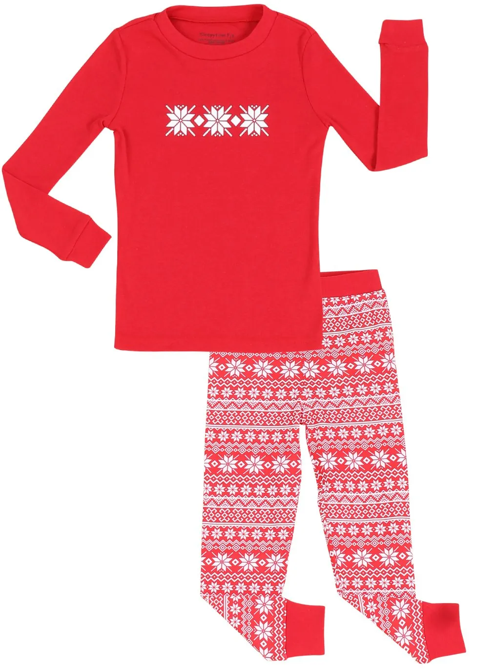 SleepytimePjs Red Holiday Family Matching Winter Snowflake Pajama Sets