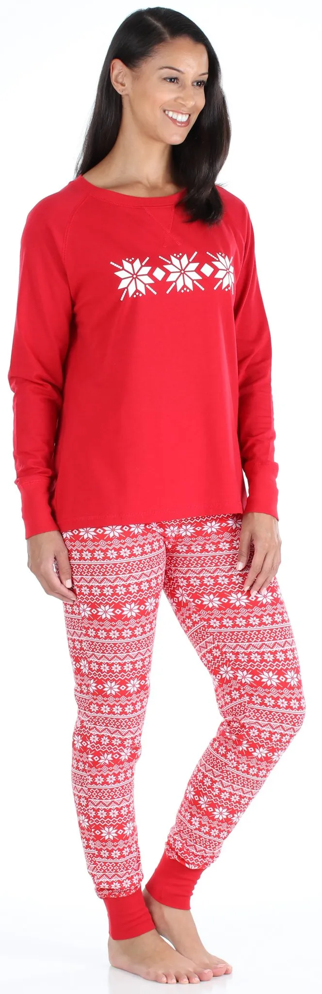 SleepytimePjs Red Holiday Family Matching Winter Snowflake Pajama Sets