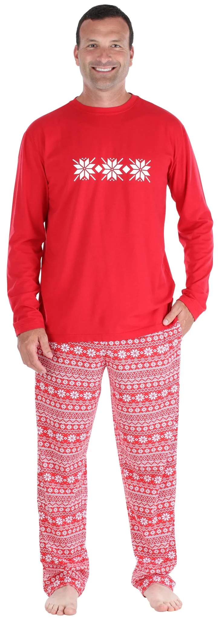 SleepytimePjs Red Holiday Family Matching Winter Snowflake Pajama Sets