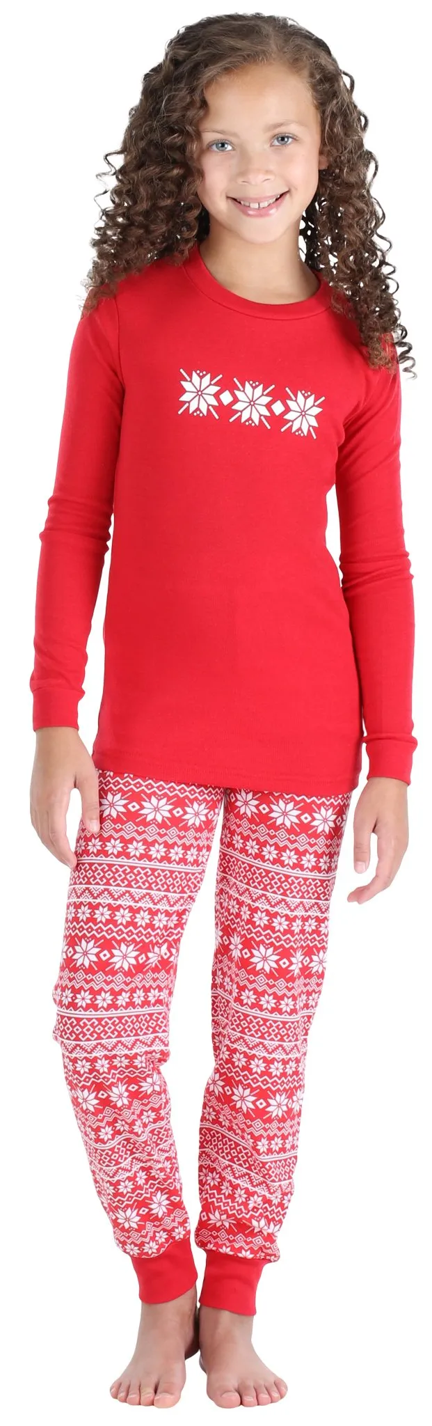 SleepytimePjs Red Holiday Family Matching Winter Snowflake Pajama Sets