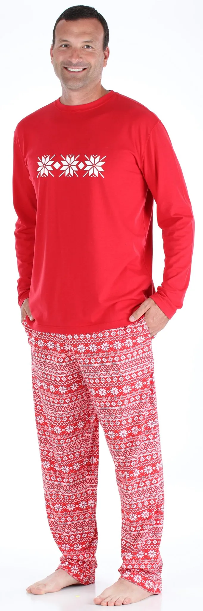 SleepytimePjs Red Holiday Family Matching Winter Snowflake Pajama Sets