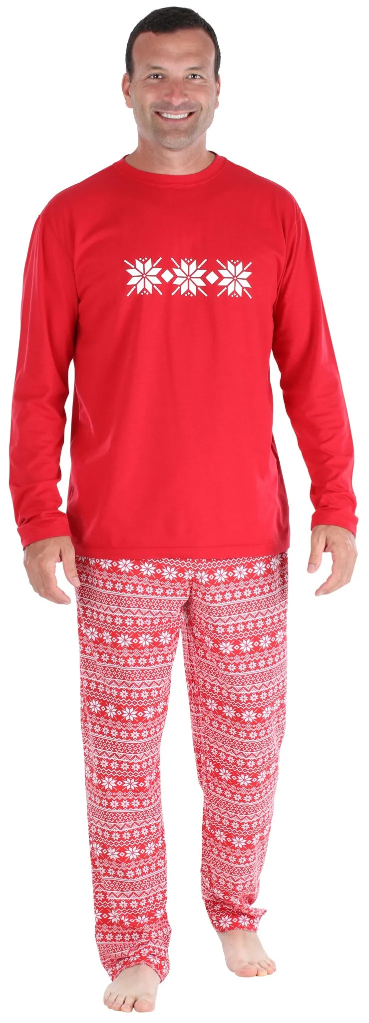 SleepytimePjs Red Holiday Family Matching Winter Snowflake Pajama Sets