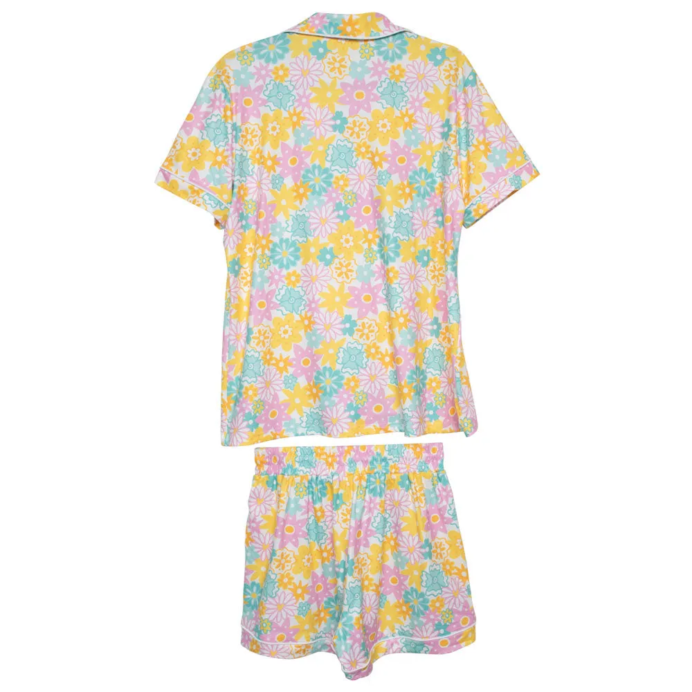 Spring Flowers Wholesale Pajama Shorts Set