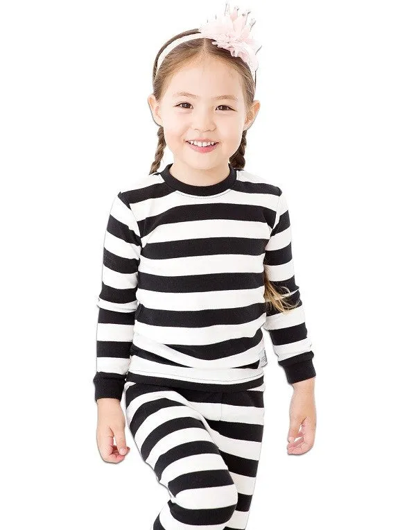 Stripe Magic Black & White Long Sleeve Pajama