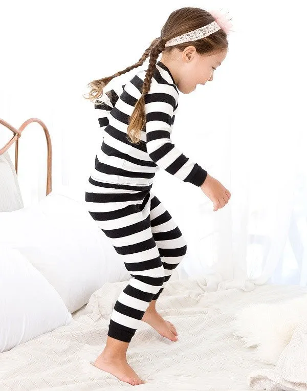 Stripe Magic Black & White Long Sleeve Pajama