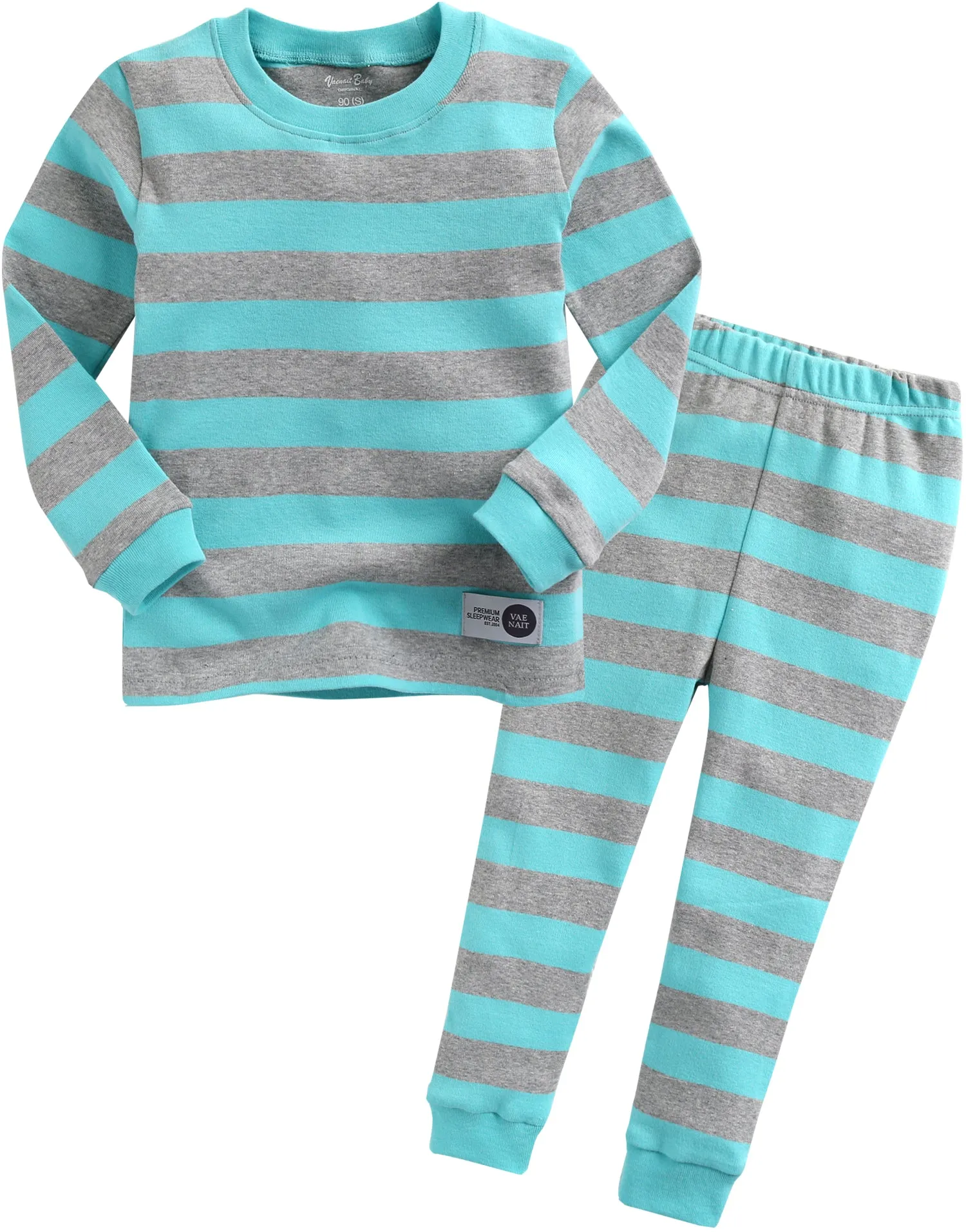 Stripe Magic Mint Grey Long Sleeve Pajama