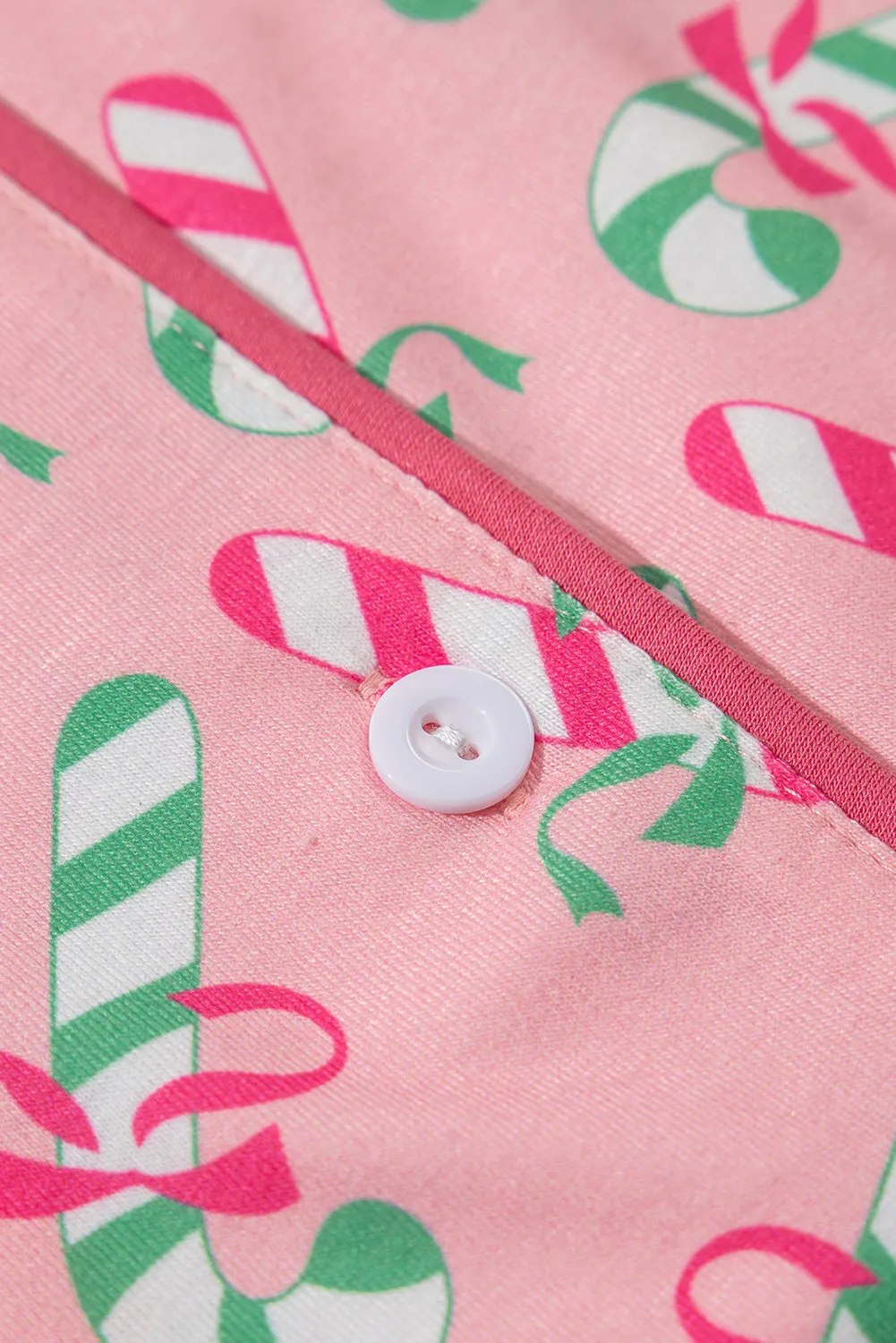 Sweet Christmas Candy Cane Pajama Short Set