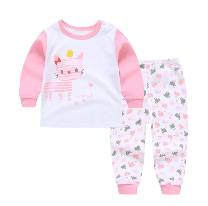 Sweet Kitty and Cute Kitten Baby and Toddler Pyjama Set of 2