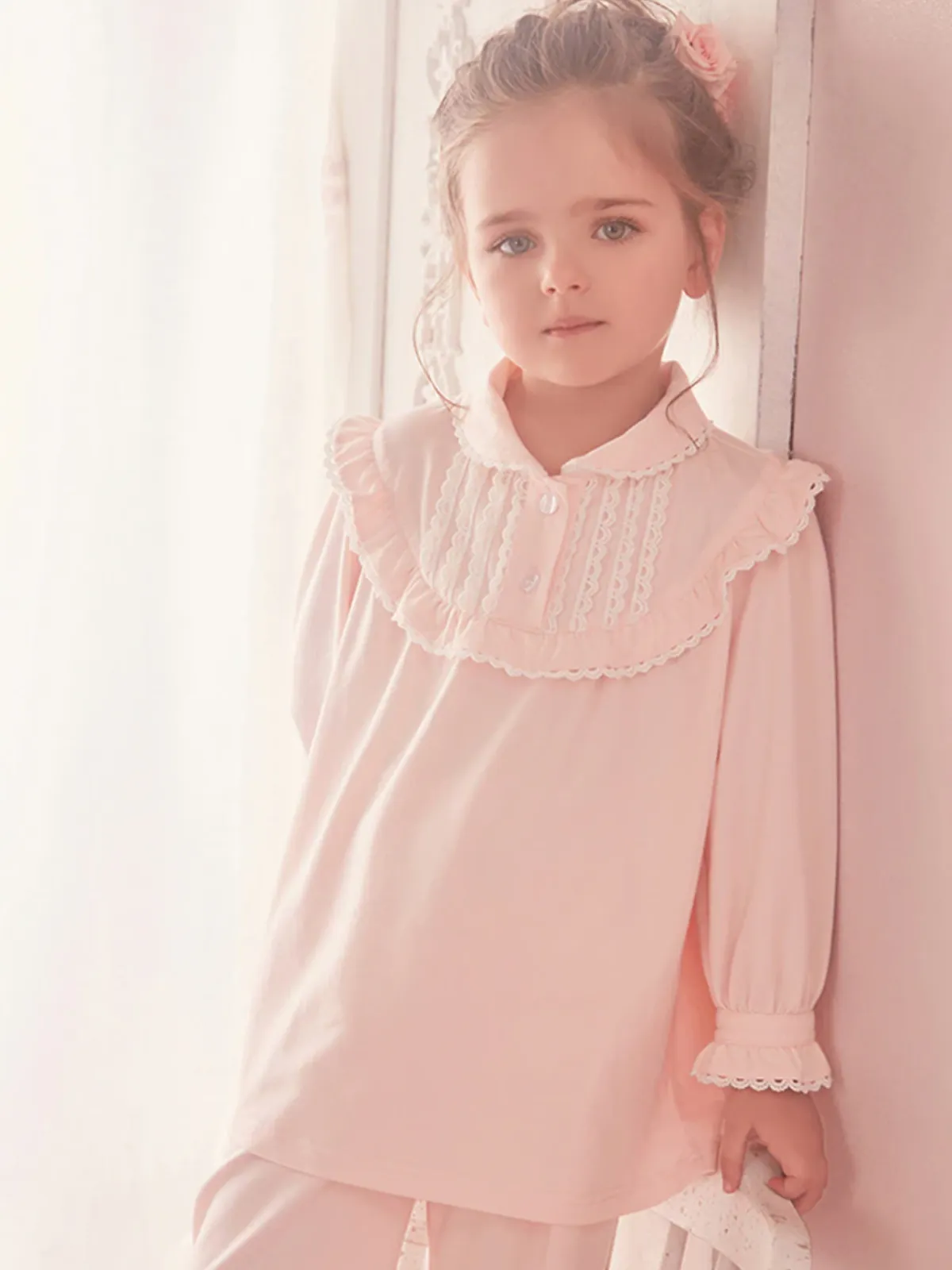 Sweetest Dreams Ruffle Collar Pink Pajamas