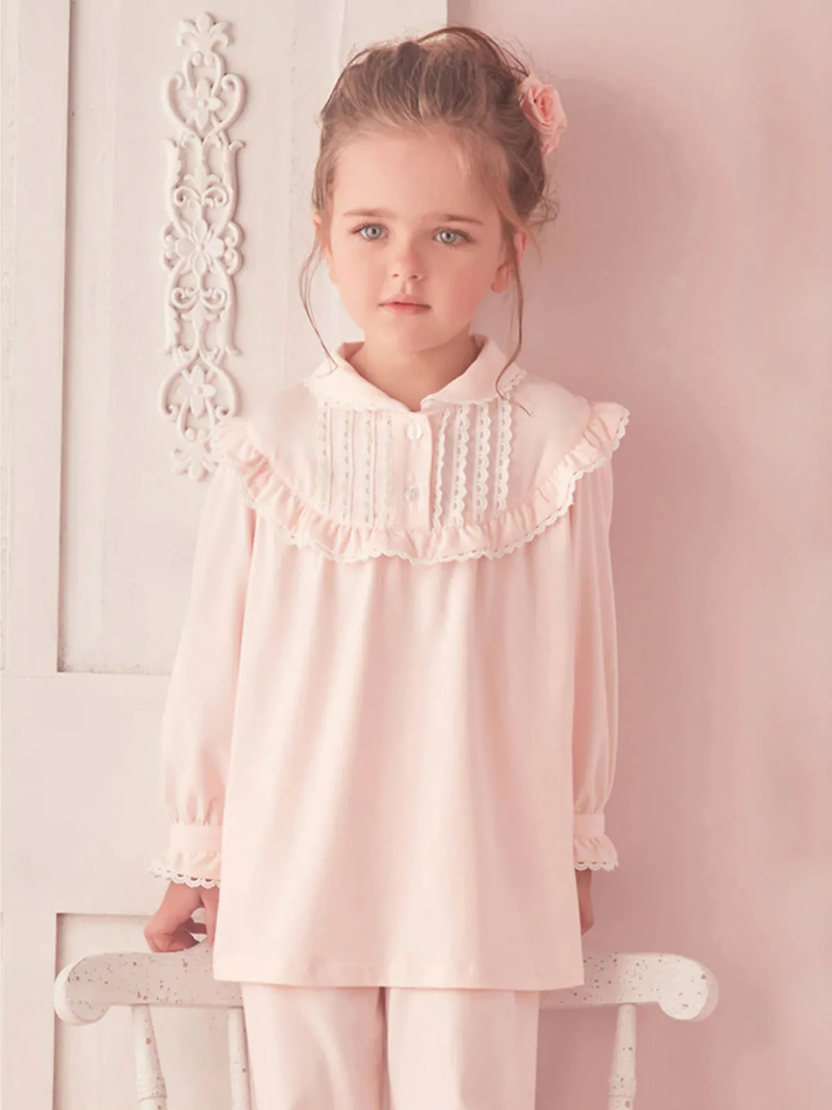 Sweetest Dreams Ruffle Collar Pink Pajamas