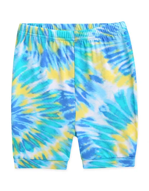 Tie Dye Blue Yellow Bamboo Short Sleeve Pajamas