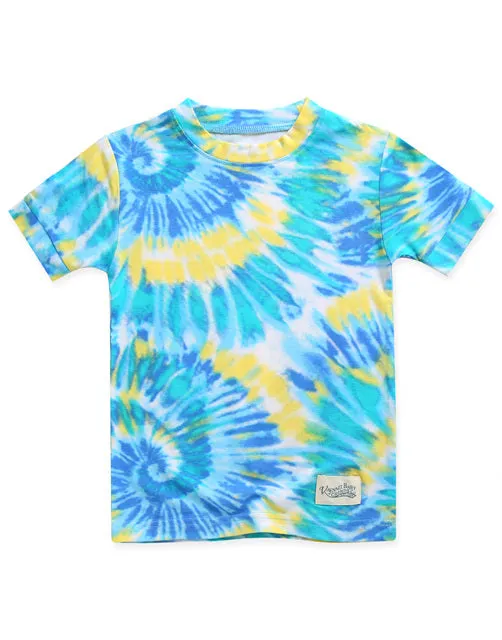 Tie Dye Blue Yellow Bamboo Short Sleeve Pajamas