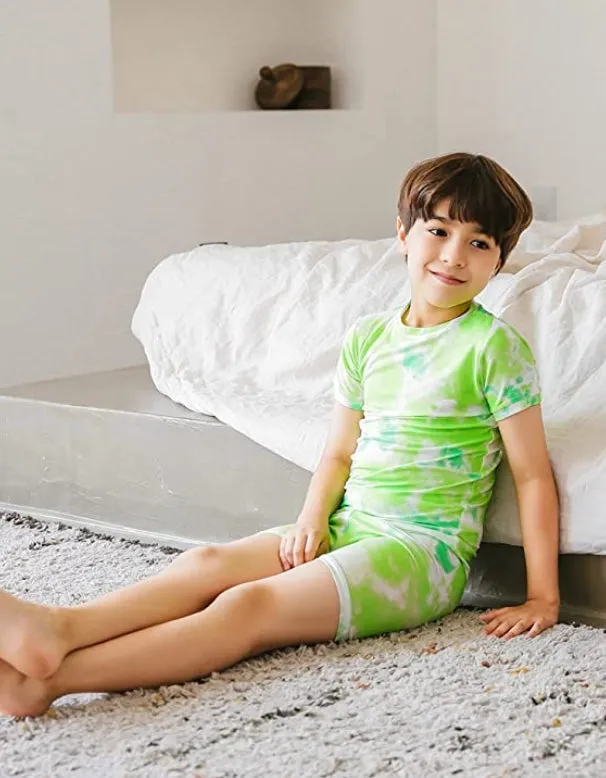 Tie Dye Lime Short Sleeve Pajamas