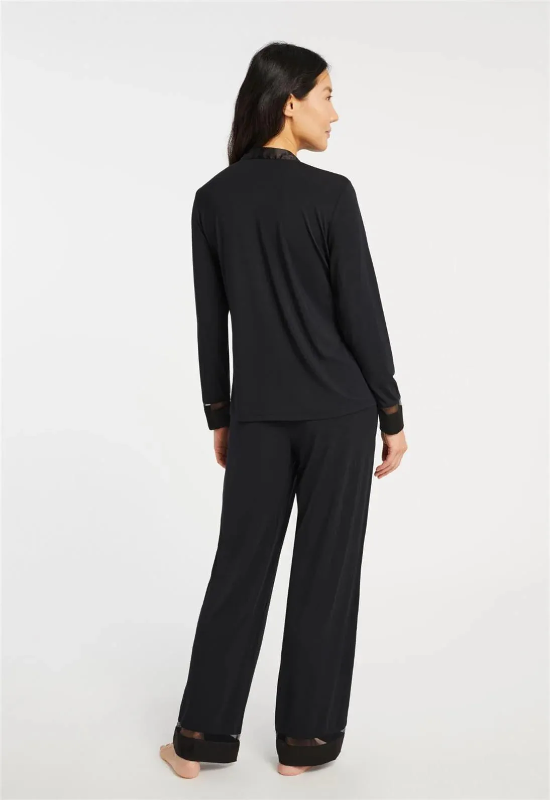 Tuxedo PJ Set In Black - Fleurt