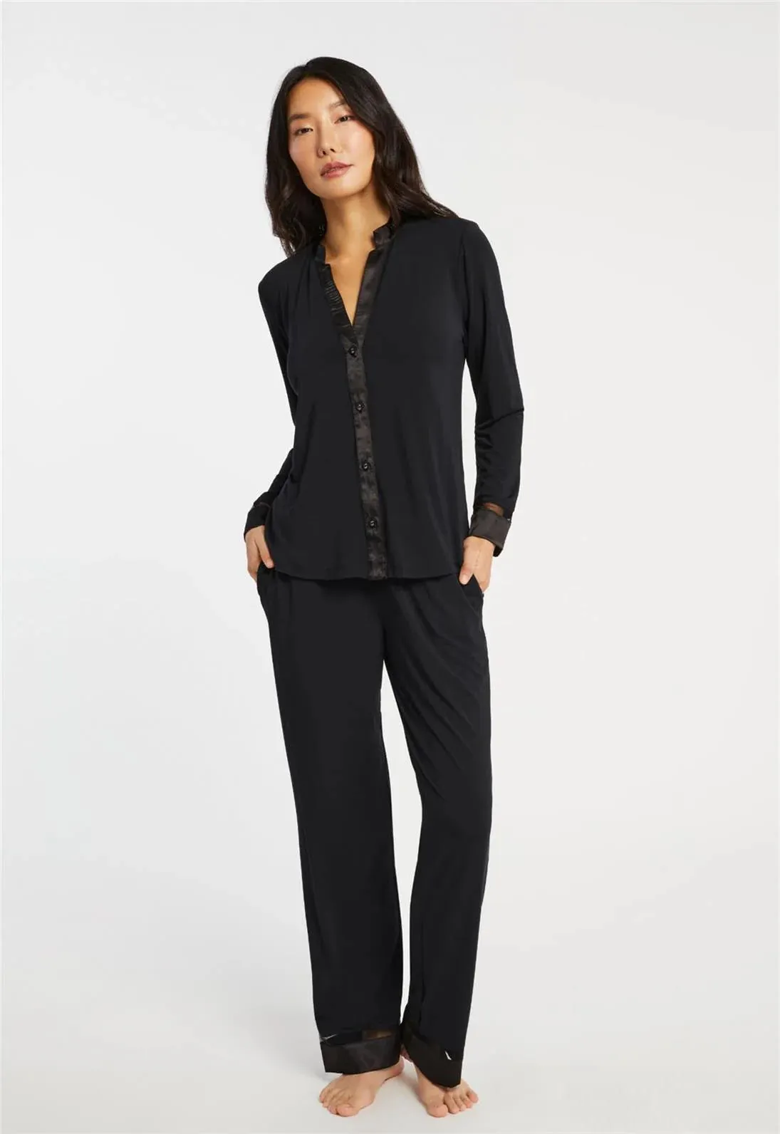 Tuxedo PJ Set In Black - Fleurt